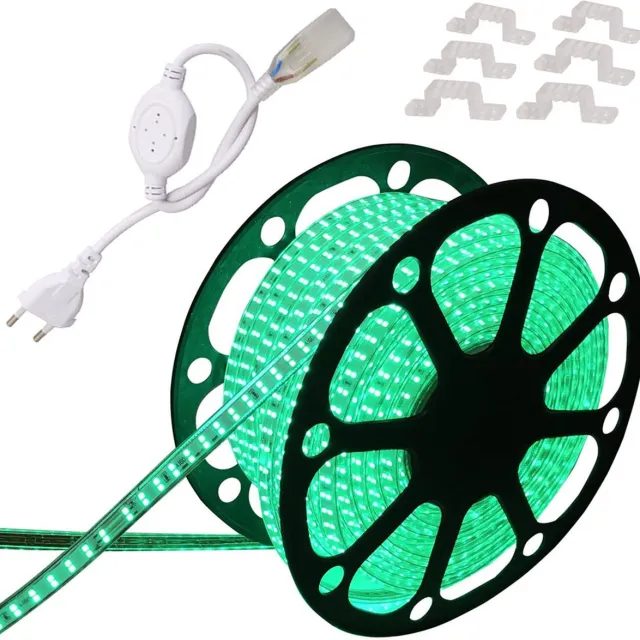 DiamantLED LED Strip Groen - 40 meter in een ROL - 220V - 2835SMD - 180L/M - IP65 - Met Aansluitstekker