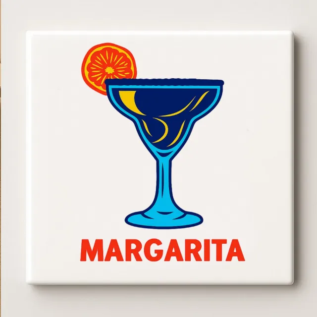 Nevolis Margarita Cocktail Tegel – Levendige 15x15 cm Keramische Muurdecoratie | Stijlvolle Bar- en Keukendecoratie Cadeau voor Cocktailliefhebbers Multi Color