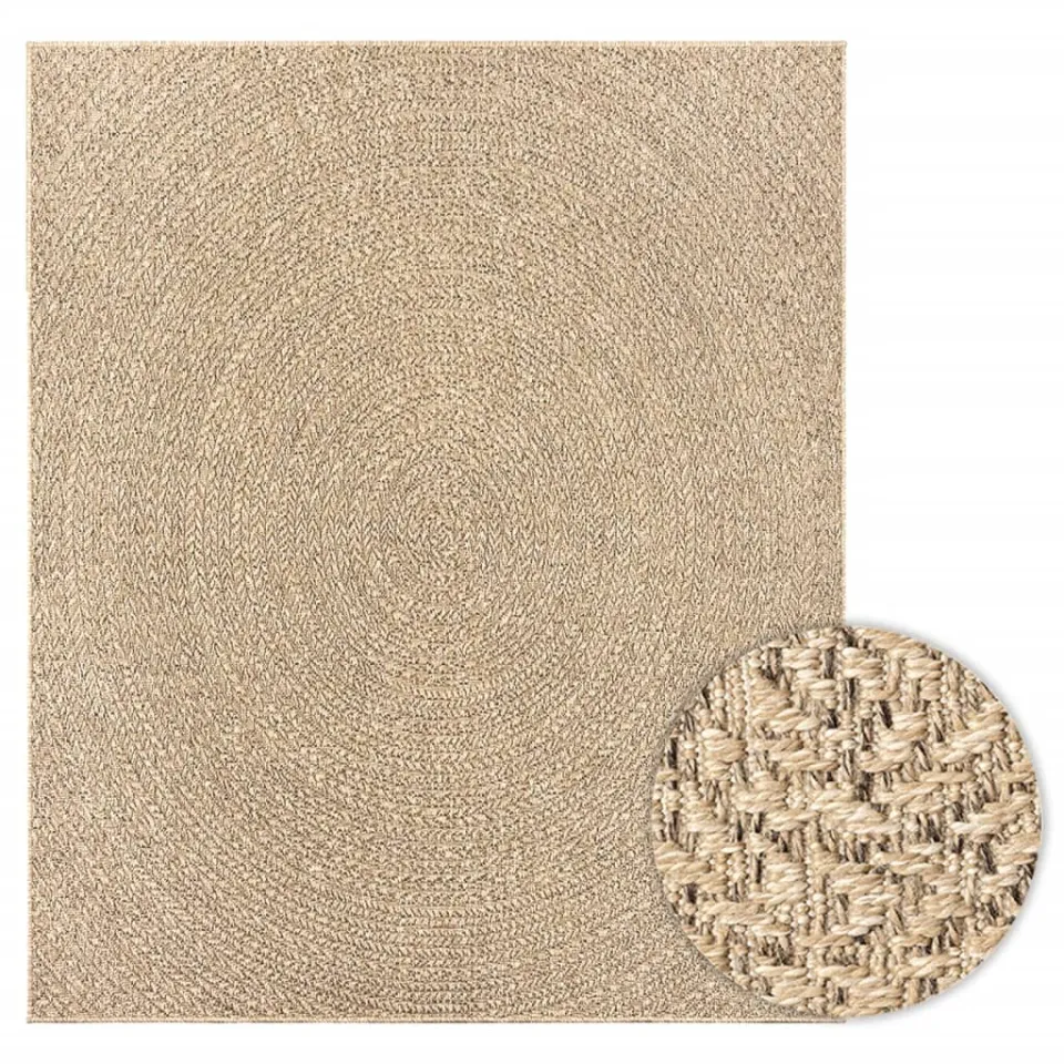 vidaXL Vloerkleed ZIZUR binnen en buiten 240x340 cm jute look Bruin
