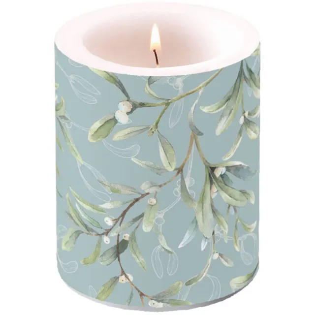 Ambiente Kaars - Big - 75 branduren - Mistletoe groen - grijs