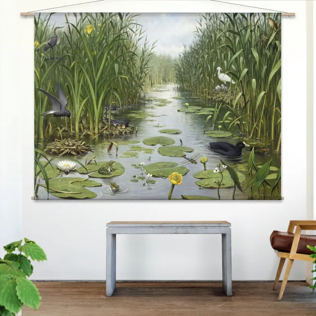 wallchart unlimited Wandkleed Naardermeer van M.A. Koekkoek - XL: Landscape 175 x 130 cm groen