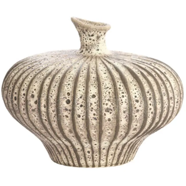 Light & Living Vaas deco Nevano mat donker bruin creme s