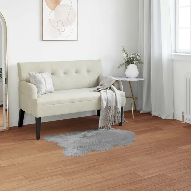 vidaXL Tapijt van imitatie TAFALLA Grijs 50 x 80 cm Polyester, foto 2