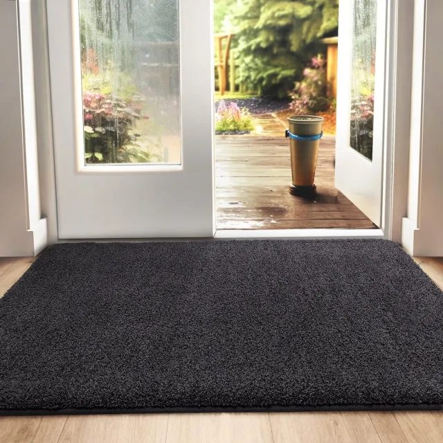 Unyqoos ® Uiterst Absorberende Antislip Deurmat voor Binnen en Buiten in Zwart-Grijs, 80 x 120 cm