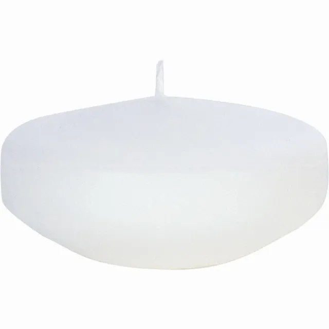 Enlightening Candles Drijfkaarsen - 24x stuks - wit - ca 8 branduren - geurloos - Dia 8 cm - groot formaat