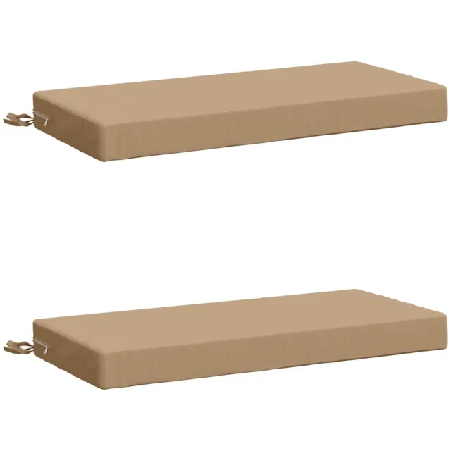 vidaXL Bankkussens - SOEST - 2 - st - 100% - Polyester - Zand - 60 - x - 40 - x - 8 - cm