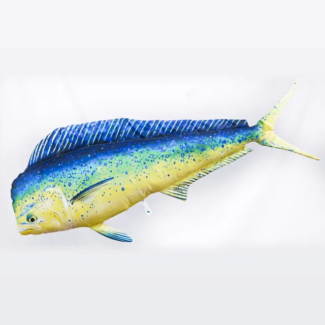 Gaby Vis Kussen - Goudmakreel - Sierkussen - Sierkussens - 112 cm geel