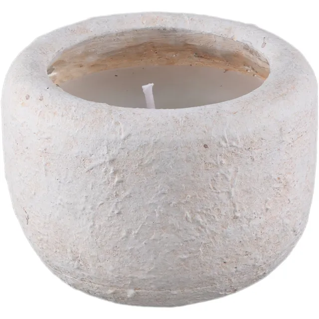 PTMD Sarai White Cement Outdoor Candle Rounded Wit