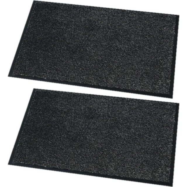 Wicotex Deurmat - 2x stuks - droogloopmat - antraciet grijs - 60 x 80 cm - Inloopmat - binnen Groen