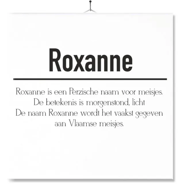 MC Living Tegel Met Opdruk | Betekenis | Kado | Cadeau | Met Naam - Roxanne Multi-Color