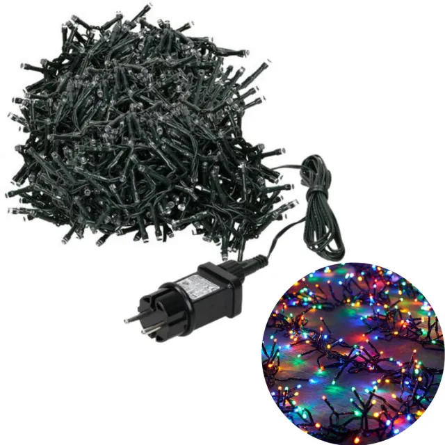Cheqo Kerstboomverlichting - Clusterverlichting - Kerstlampjes - Led Verlichting - Kerstverlichting voor Binnen en Buiten - 1800 LED - 36 Meter - Multicolor