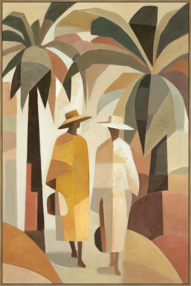 homebound by ky Schilderij geometric oasis geel