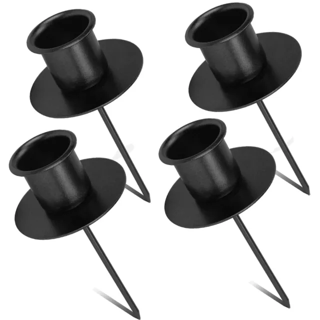 Unyqoos Set van 4 stijlvolle metalen kaarsenhouders voor sfeervolle decoratie Zwart