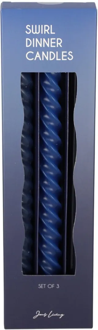 JENS Living Swirl Dinerkaarsen Blauw /3