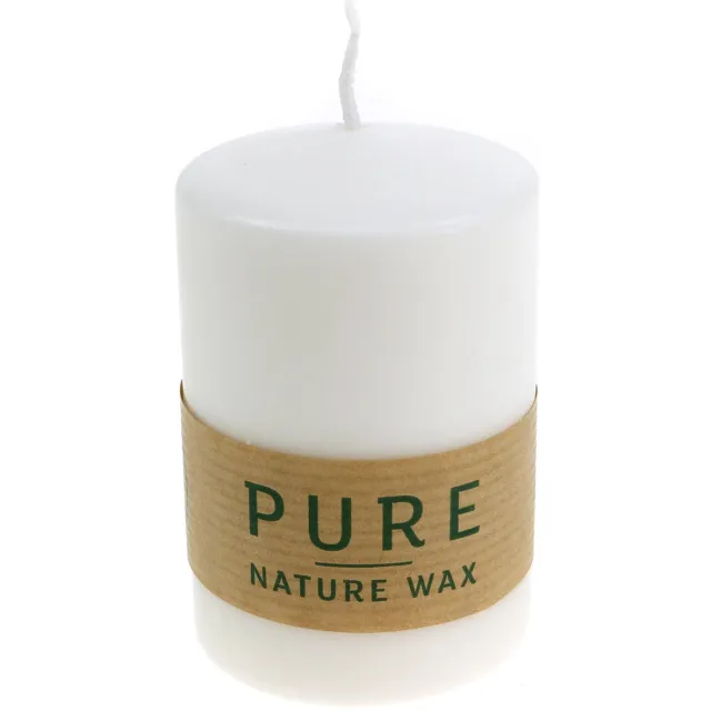 Wenzel Kerzen PURE Nature Safe Candle stompkaars stearine, koolzaadwas 90/60mm wit 1