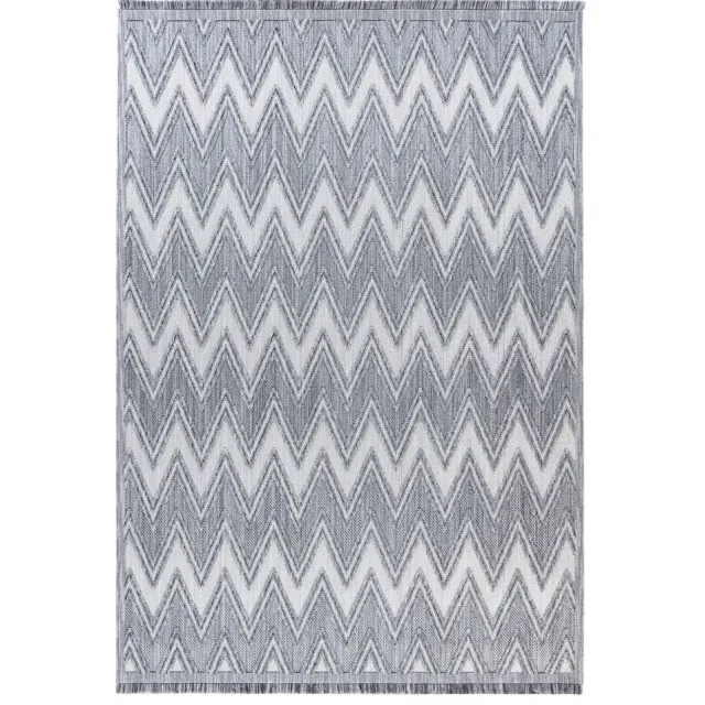 Padiro design laagpolig vloerkleed 160 x 230 cm - lichtgrijs - modern geometrisch patroon - voor vloerverwarming - van polyester en katoen