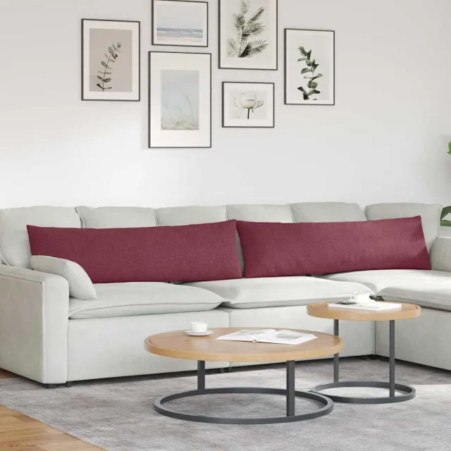 vidaXL Sofa Kussens 2 st Stof Wijnrood 145 x 40 cm