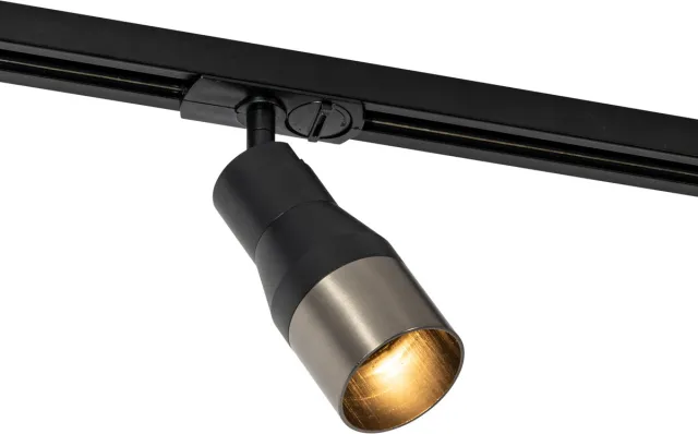 QAZQA kohua - Moderne Spot railsysteem verlichting, railverlichting geschikt voor led - 1 lichts - Ø 6 cm - Zwart - Woonkamer | Slaapkamer | Keuken Zwart - 1 lichts