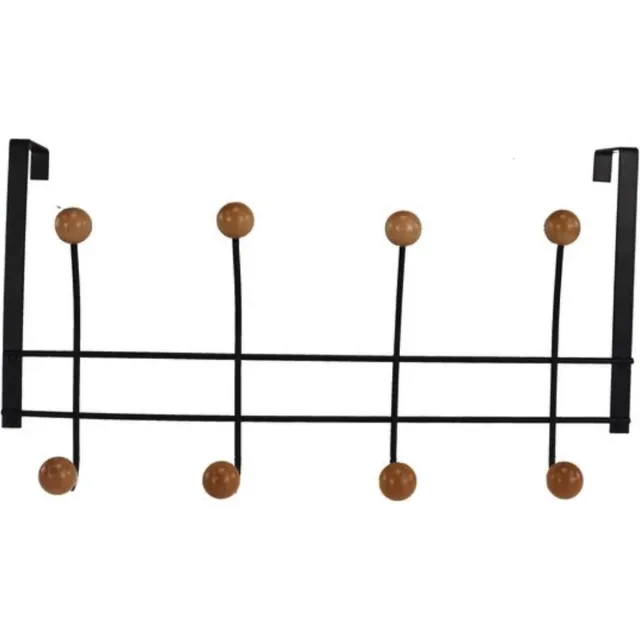 Naturn Living Deurkapstok RVS met 8 haken | Deurhaak | Deurhanger | Kapstok deur kapstok | Ophanghaak | Ophangrek | Mat zwart