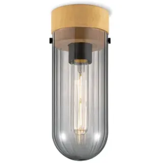 Home Sweet Home Plafondlamp Capri Hout Gerookt Glas ⌀10cm