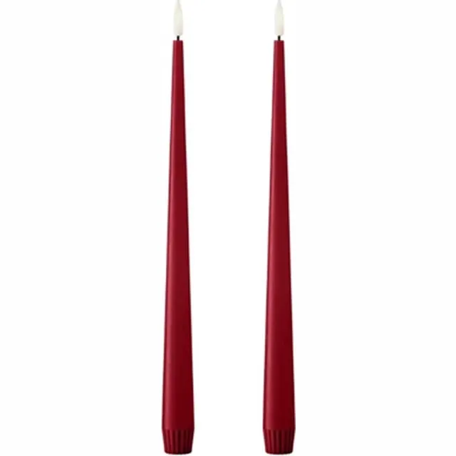 Ester & Erik Led Taper kaars 30cm winter berry set van 2 Rood