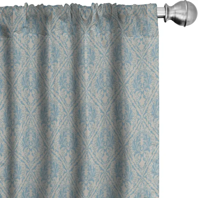 ABAKUHAUS Blauw-Beige Gordijnen – 2x75x225 cm – Microfiber, Halfdonker Blauw en Beige