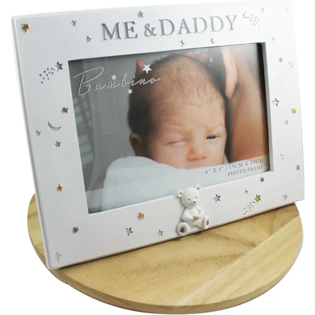 Bambino fotolijst 'Me & Daddy' - Vaderdag - Kraamcadeau wit