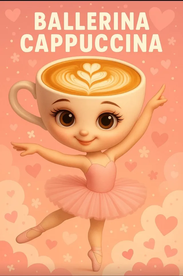 Alluvia Extra Grote A1 Ballerina Cappucina (Italian brainrot) Poster roze