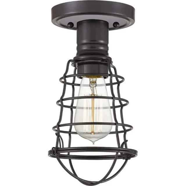 Quoizel LED Plafondlamp Mixon | 1X E27 Max 60W | Dimbaar | Palladian Bronze Geen