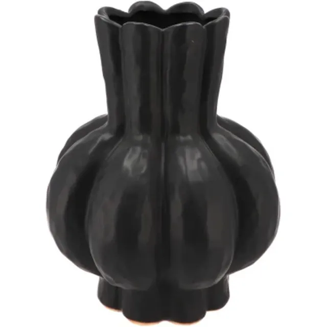 Daan-Kromhout Garlic - Vaas - Zwart - Lage Hals - 16x19cm - Keramiek