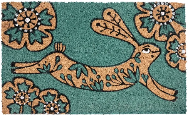 Beliani CLARK - Deurmat - Groenblauw - 45 x 75 cm - Kokos
