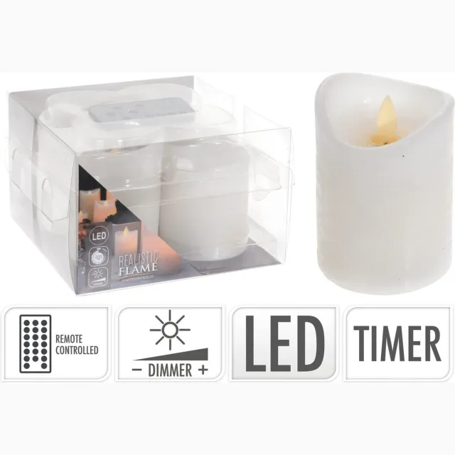 KMI Ledkaars dansvlam set 4 sts wit