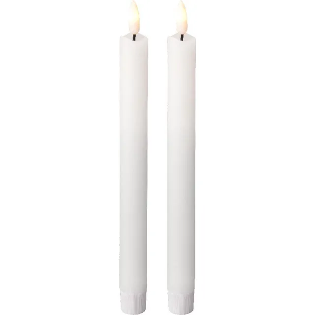 Lumineo Kaarsen set van 2x stuks Led dinerkaarsen wit 24 cm - Woondecoratie - Elektrische kaarsen