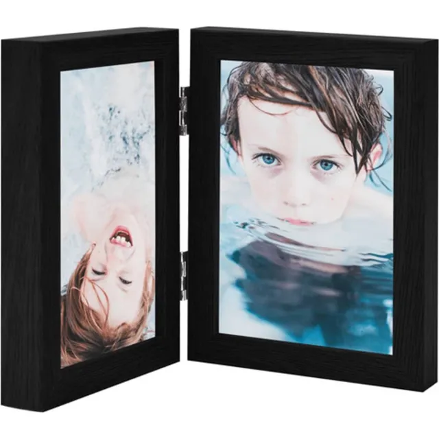 vidaXL Fotolijst - tweeluik - 2x(13x18 - cm) - zwart