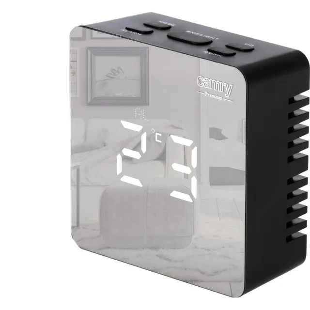 Camry 1150 - Alarmklok - zwart - Batterij en Usb - thermometer Black