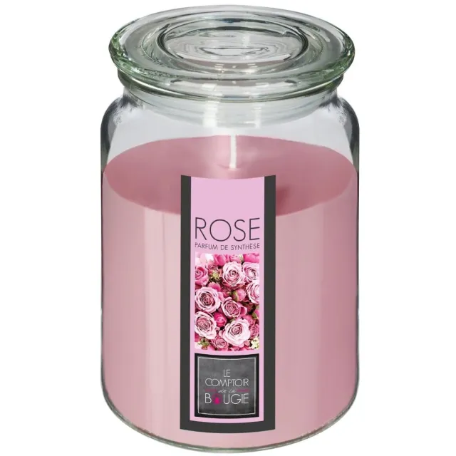Le Comptoir de la Bougie Geurkaars Rose - geurkaars - in glas - in glazen pot - Roze - Sinterklaas - Kerst - Cadeau Rose clair