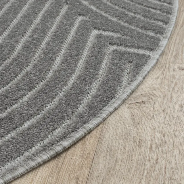 Muratap Berlin Outdoor - Japandi - Rond - Grijs - Vloerkleed Binnen en Buiten - Laagpolig Tapijt Tuin- 150 CM ROND