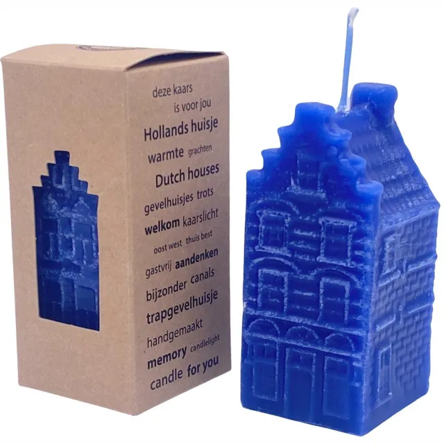 Kaarsen van Torens Hollands Huisje - Trapgevel - blauw