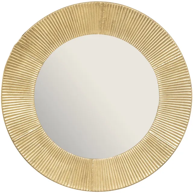 Atmosphera Créateur d'intérieur® Ronde designspiegel van glinsterend metaal, 90 cm, MILDA Doré