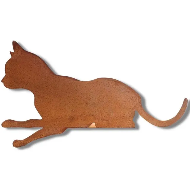 Rostikal Decoratie - Tuin - Kat - Felix - Roest figuur - Metaal - 24cm hoog Roest Bruin