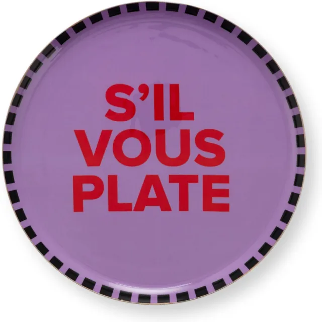 vtwonen decoratie bord S'il Vous Plate Paars