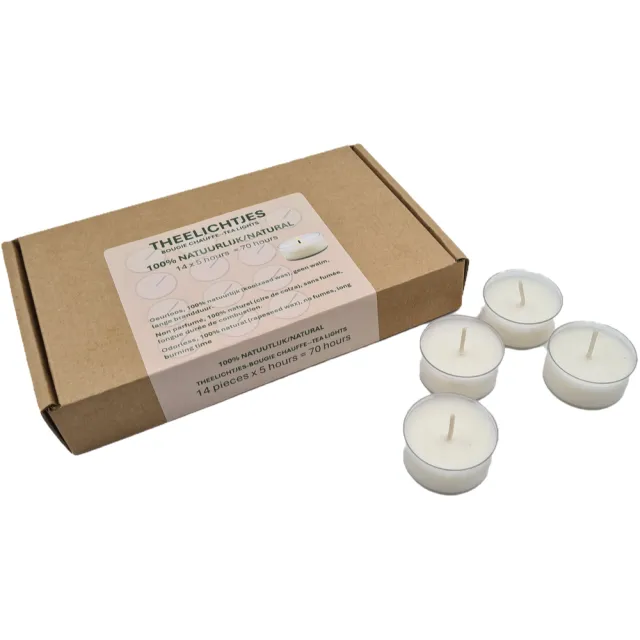 Soylites Natural Theelichtjes - 100% koolzaadwas gebroken wit