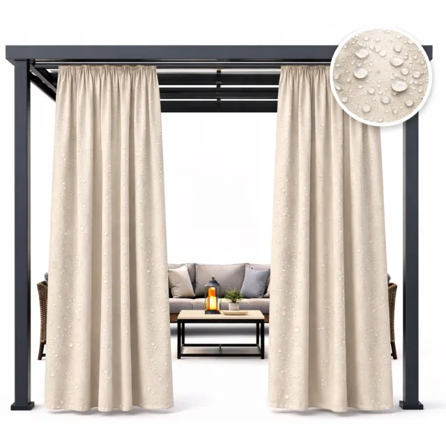 NOW-ART Wodo-T Serie - Tuingordijn - 155 × 180 cm - Waterafstotend - Lichtbeige
