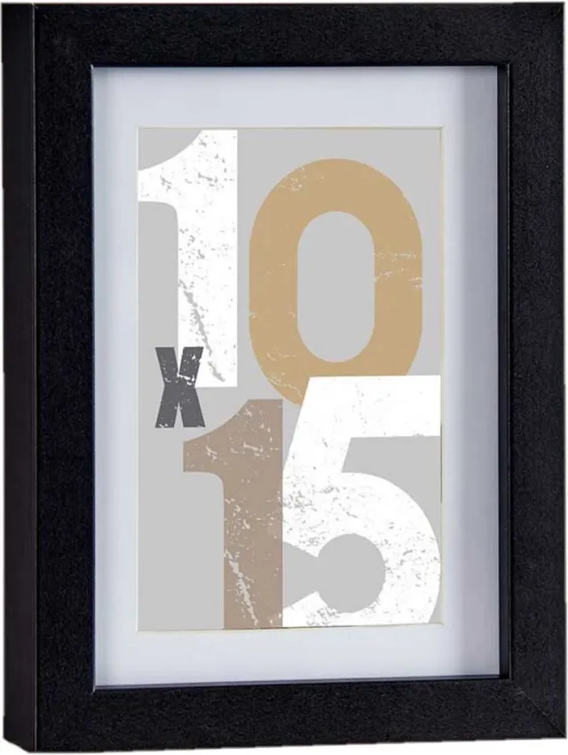 Arte r Houten fotolijst - zwart - 13 x 18 cm - fotolijstje - met passe-partout - decoratie