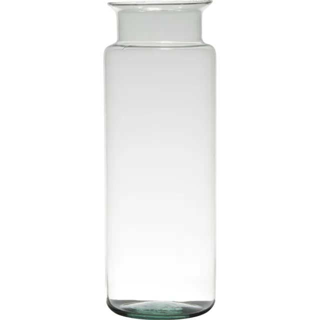 Hakbijl Glass Bloemenvaas Basic - gerecycled glas - H33 x D12 cm - Melkbus vazen Transparant