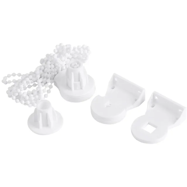whiqutey 25mm Rolgordijn - Zonneschermkoppeling - Beugel Zijpoelie Ketting Reparatie Onderdelen - Gordijnset Wit