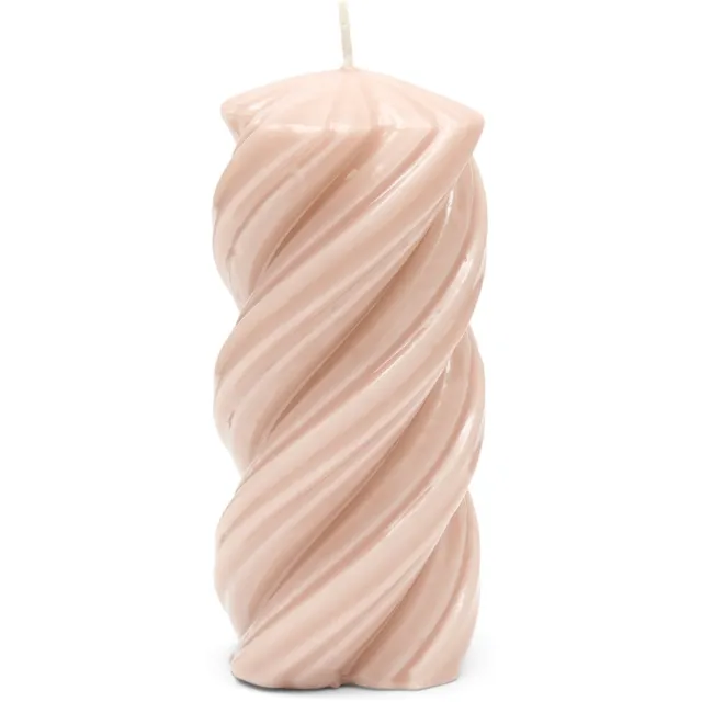 Riviera Maison Stompkaars gedraaid Roze - Glossy Twisted Kaars - Paraffine - (ØxH) 6.5x14
