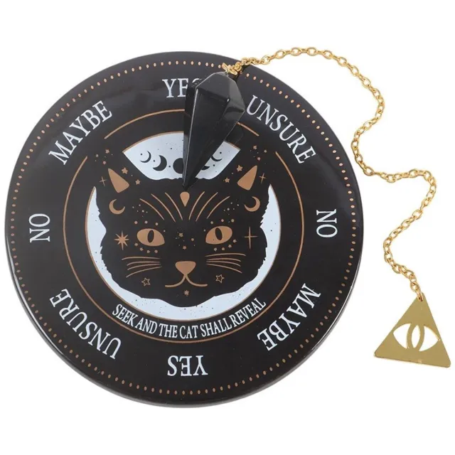 Something Different Black Cat Magick Divination Kit Pendulum/Slinger - Zwart