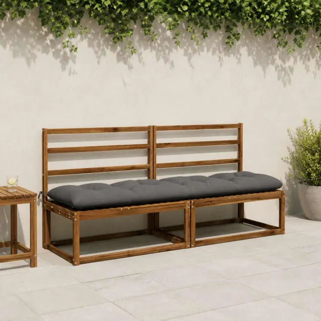 vidaXL Bank Kussens VIANEN 2 st 100% Polyester Grijs 200 x 60 x 12 cm