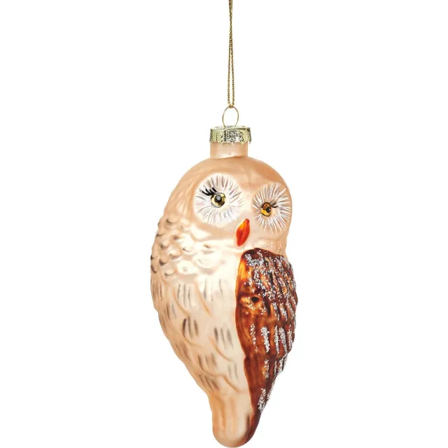 Sass & Belle BRUINE UIL KERSTHANGER GLAS - SASS & BELLE